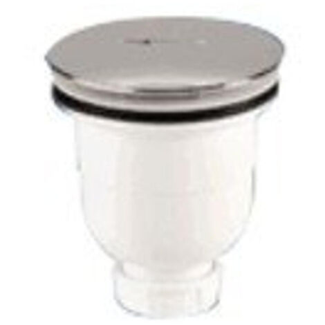 GO by Van Marcke Bonde de vidage douche avec siphon pour receveur avec trou 90mm et raccord avec tuyau vidage 40mm ABS couverture chrome sortie