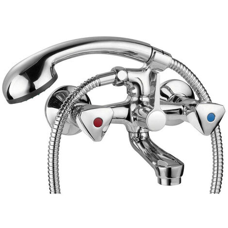 Go by Van Marcke Easy II robinet mélangeur à deux voies baignoire douche complet comprenant douchette à main entraxe 15cm comprenant rosaces et