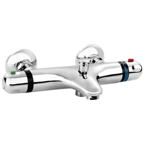 Go by Van Marcke Isiflow Mitigeur Thermostatique Baignoire Douche - mélangeur - économie d'eau - entraxe 15cm - blocage de sécurité - disques