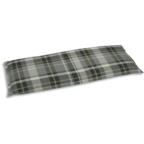 Go-De Bankauflage 115x45x6 cm grau-kariert Sitzauflage Auflage Polsterauflage