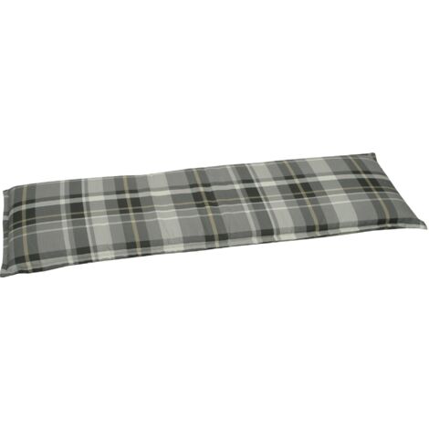 Go-De Bankauflage 148x45x6 cm grau kariert Auflage Sitzauflage Polsterauflage