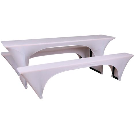 GO-DE Bierzeltgarnitur-Spannhussen 70cm 70 cm x 220 cm x 70 cm, weiß Gartenbankauflagen
