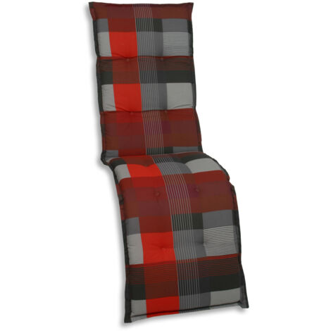 GO-DE Liegenauflage 170 x 50 x 8 cm rot kariert Auflage Polster Kissen Liege
