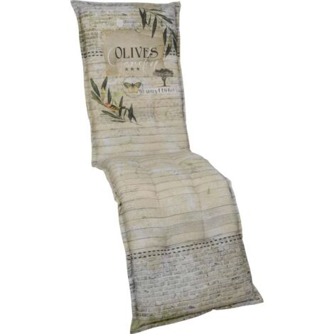 Go-De Relax-Auflage grün beige gemustert, 170 x 50 x 7 cm Sitzpolster