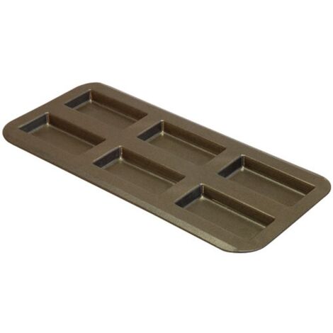 GOBEL - Plaque à financiers - 6 financiers - anti adhérent - 380 x 180 mm