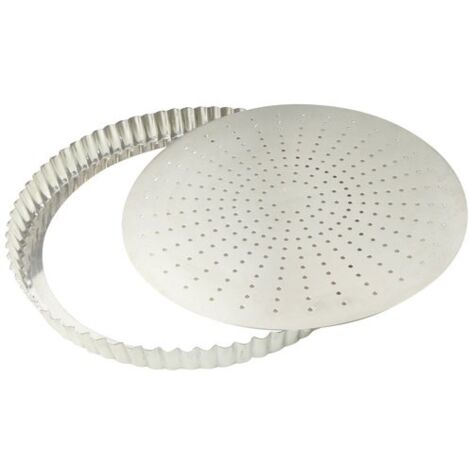 GOBEL - Tourtière cannelée perforée - fer blanc - fond mobile - Ø 260 mm h28 mm