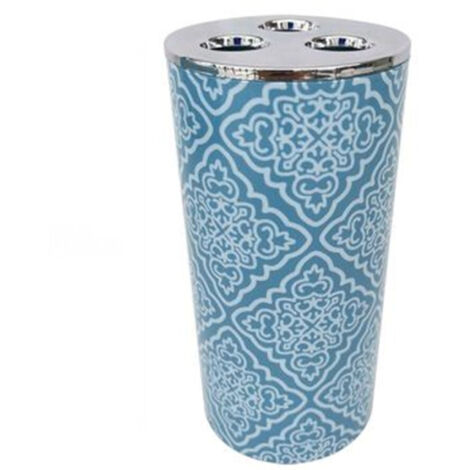 Gobelet à Brosse à Dents 3 Trous Accessoire De Salle De Bain Bleu Clair Avec Majolique 87027