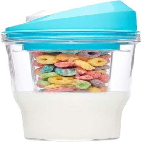 Gobelet à céréales portable en plastique pour le petit-déjeuner, facile à transporter, pour les céréales et le lait