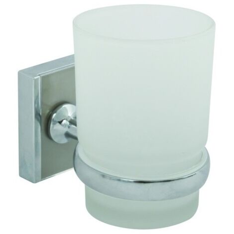 Gobelet à  fixer Zinc Chromé ALBA Transparent MSV