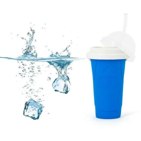 Gobelet à smoothie bleu écologique à double couche en silicone