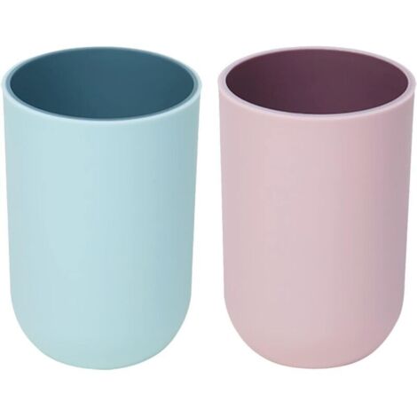 Gobelet Brosse à Dent Enfant, Pot a Brosse a Dent, 2 Pièces Gobelet Brosse à Dent pour Voyage Camping Salle De Bains Rangement Accessoires De Salle De Bains