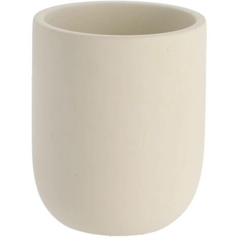 Gobelet ciment arrondi aspect brut - beige - Tendance