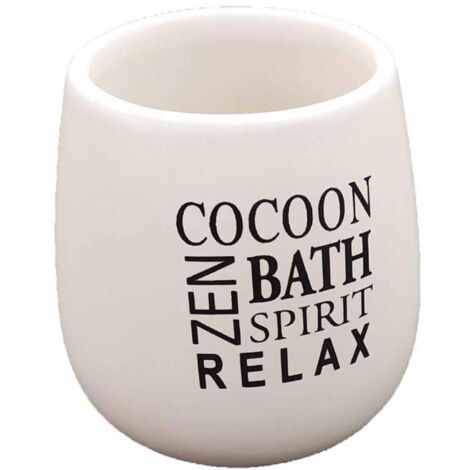 Gobelet de Salle de Bain "Tikal" 9cm Blanc