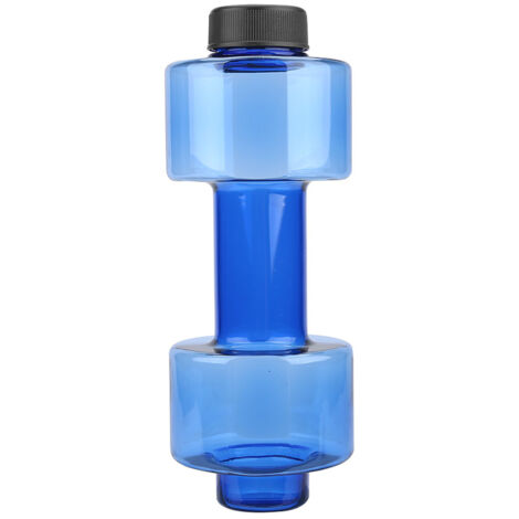 Gobelet de sport étanche en forme d'haltère de 500 ml, bouteille d'exercice (bleue)