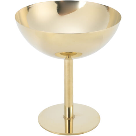 Gobelet Dessert Pied en Acier Inoxydable avec Finition Dorée pour Ice Cream, Yogourt, Salade de Fruits et Pudding, Facile à Nettoyer et Multifonctionnel
