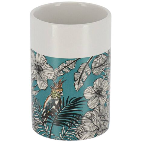 Gobelet dolomite rond imprime - jungle fever bleu - Tendance
