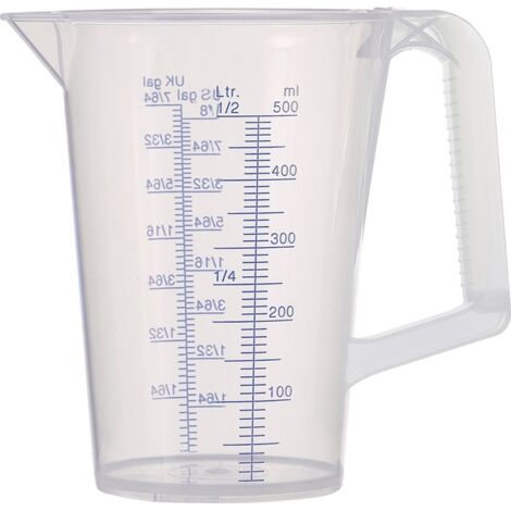 Gobelet doseur 0,5 l bleu avec échelle imprimée PP