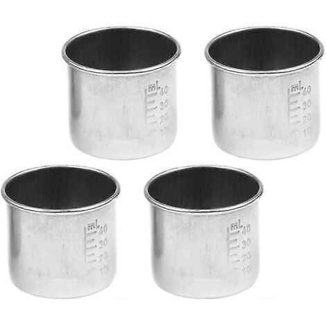 Gobelet doseur en acier inoxydable avec graduation, pour mélanger comprimés et médicaments liquides, bain de bouche, 40 ml, lot de 4