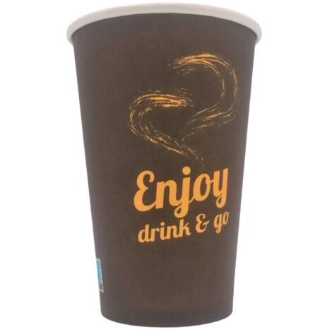 Gobelet en papier marron 400 ml Enjoy Drink Go 50 pièces SUP