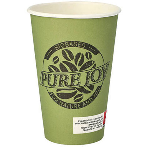 Gobelet en papier « Pure Joy » vert 350 ml, diamètre 80 mm 50 pièces.