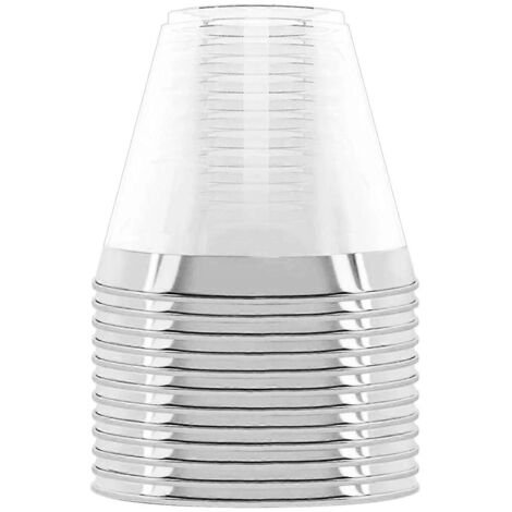 Gobelet en plastique jetable rigide de 255 ml (9 oz) - Bord argenté