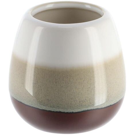 Gobelet gres rond tricolore - marron/beige - Tendance