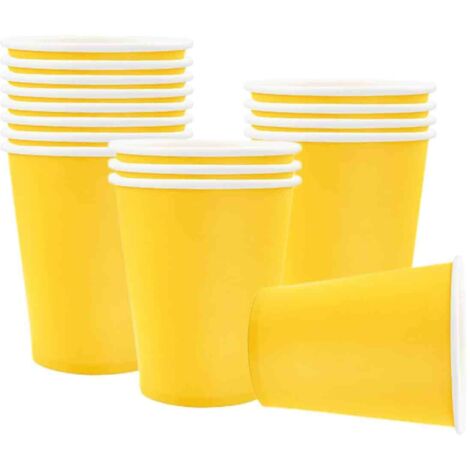Gobelet Jetable - 16 Oz - En Polypropylène PP - Jaune - Pour Fêtes Et Événements - Lot De 50