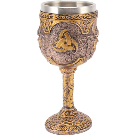 Gobelet nordique viking rétro en résine et acier inoxydable pour cocktails, whisky, vin rouge