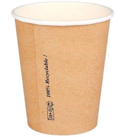 Gobelets à café en papier kraft de 400 ml, lot de 50, SUP éco, diamètre 90 mm