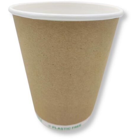 Gobelets à café en papier SANS PLASTIQUE 300 ml, lot de 25, écologiques
