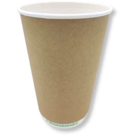 Gobelets à café en papier SANS PLASTIQUE 400 ml, lot de 25, écologiques