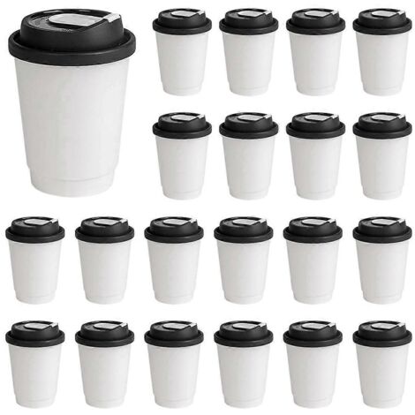 Gobelets à café jetables double couche avec couvercles, gobelets en papier isothermes