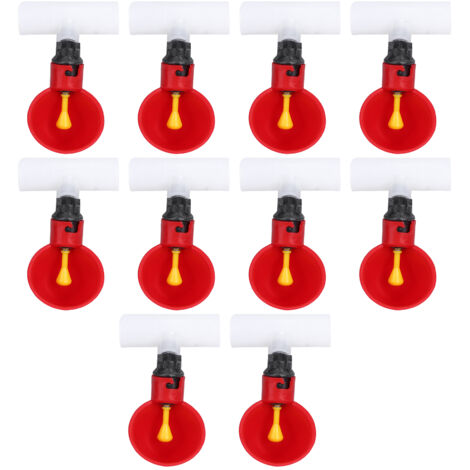 Gobelets d'eau automatiques pour poulet, 10 pièces, abreuvoir 1/2 pouces, outils d'alimentation pour poules et volailles, rouge