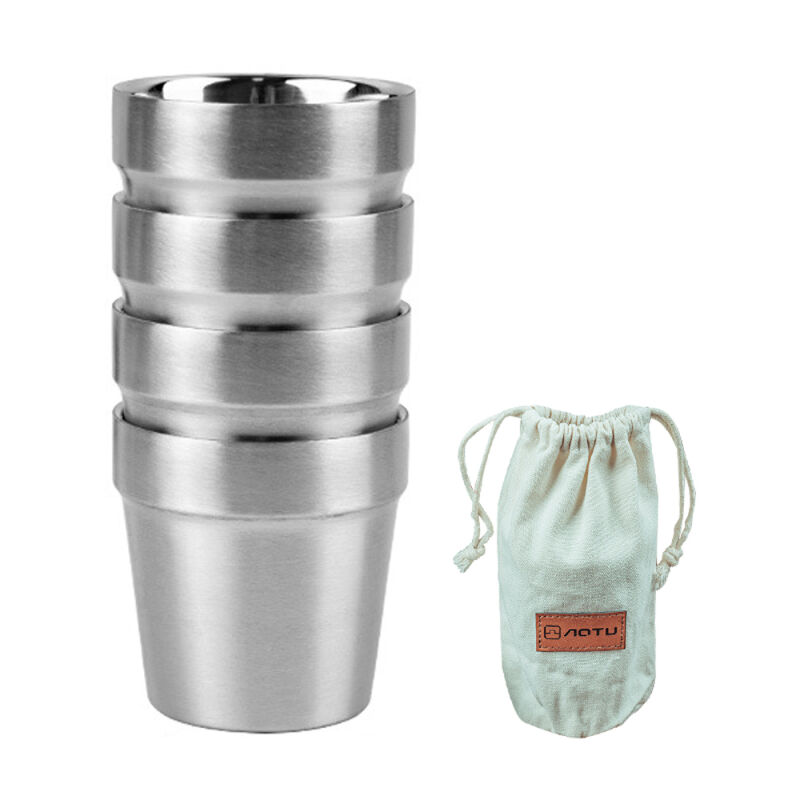 Lifcausal - Gobelets d'extérieur en acier inoxydable, portables, résistants aux hautes températures, pour le camping, le pique-nique, les voyages,