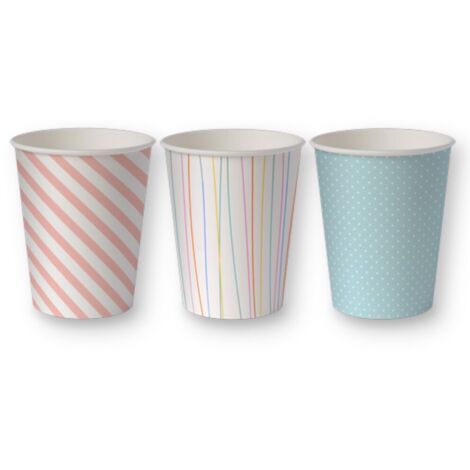 Gobelets en papier 250 ml Pastel 50 pièces SUP