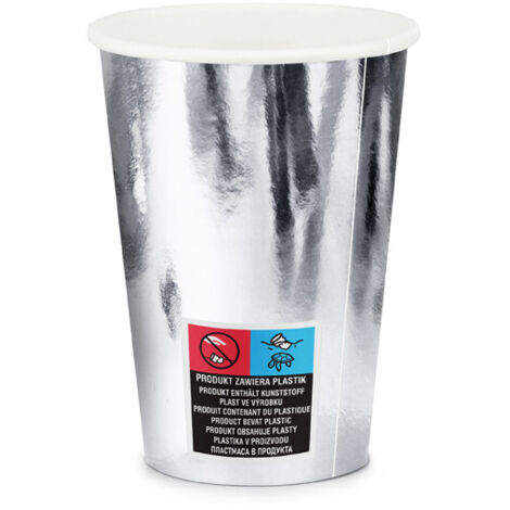 Gobelets en papier, argent 220 ml (1 paquet / 6 pièces)