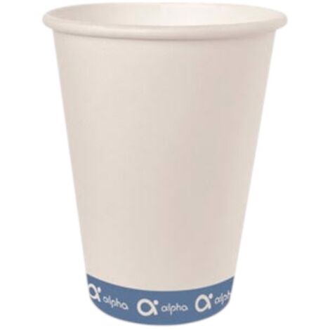 Gobelets en papier blanc Alpha sans plastique de 200 ml (lot de 50)