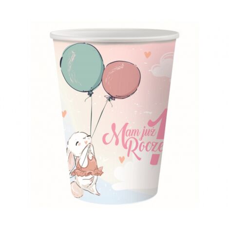 Gobelets en papier d'un an - Lapin, 270 ml / 6 pièces.