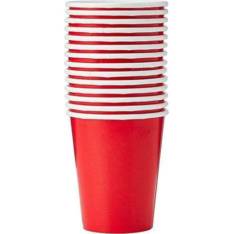 gobelets En Papier Solides De 9 Oz 250 Ml (rouge, 20 Pices) - Thme Rouge Rubis Lgant