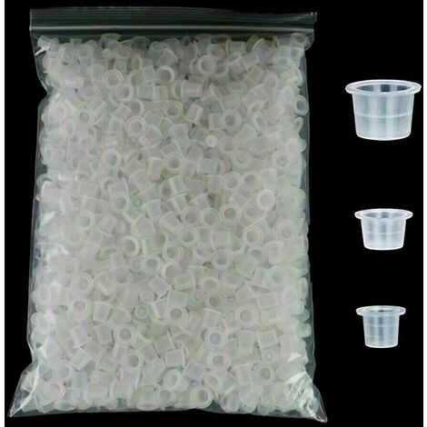 Gobelets en plastique pour encre de tatouage jetable, 8/13/15mm, 100 pièces, contenants pour pigments de maquillage Permanent,L (15mm x100pcs)