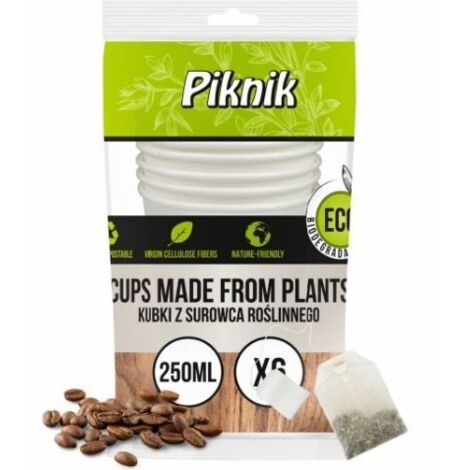 Gobelets en roseau - 250 ml - Multicolore - Écologique et Biodegradable - Lot de 6