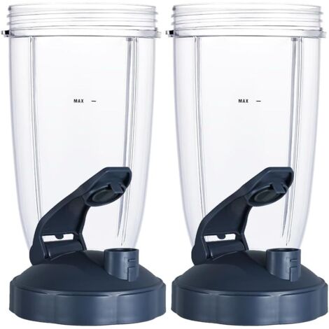 Gobelets mélangeurs améliorés pour Nutribullet 600 W/900 W, gobelets de rechange de 710 ml avec couvercles portables à clapet (paquet de 2)