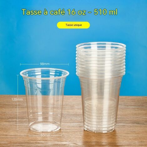 gobelets transparents en plastique jetables simples pour jus d orange frais cafe the au citron the au lait lot de 50 pieces