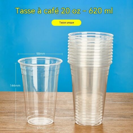 gobelets transparents en plastique jetables simples pour jus d orange frais cafe the au citron the au lait lot de 50 pieces