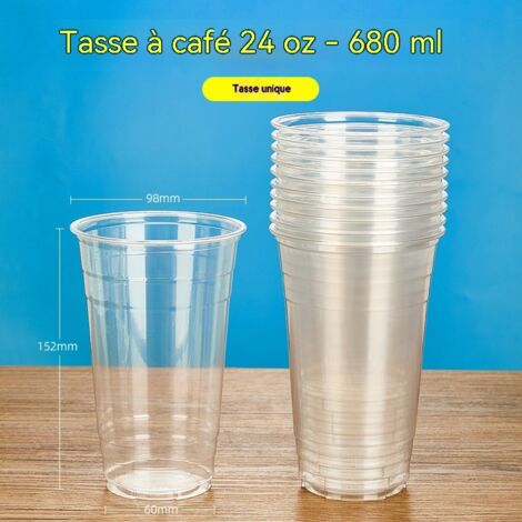 gobelets transparents en plastique jetables simples pour jus d orange frais cafe the au citron the au lait lot de 50 pieces