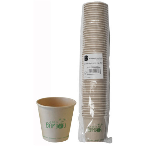 Gobelets X50 Bambou 40z 10cl - Publi Embal