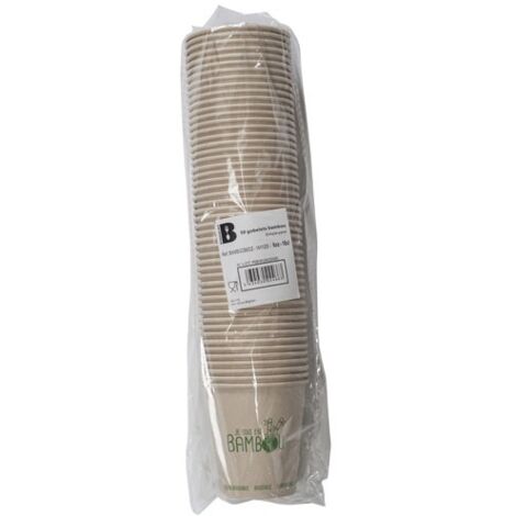 Gobelets X50 Bambou 60z 18cl - Publi Embal