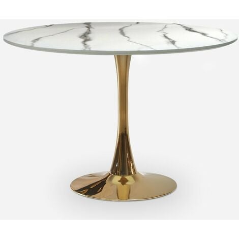 AHD AMAZING HOME DESIGN Goblet Esszimmertisch rund 120cm gold marmoriert Callas+