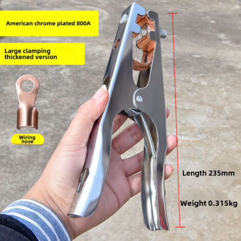 Goddess 300A800A Lötklemme, hitzefreies Löten, reines Kupfer, stoßfest, Klemme für 600A Industrie-Schweißgeräte (amerikanische 800A dicke Chrom-Erdungsklemme)