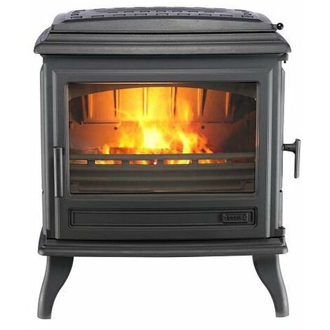 Godin – Poêle à bois fonte 7kW – Chargement frontal – Corps de chauffe en fonte – Rendement 75,5% – Label Flamme verte 6 étoiles – Dimensions 70x83,2x48cm